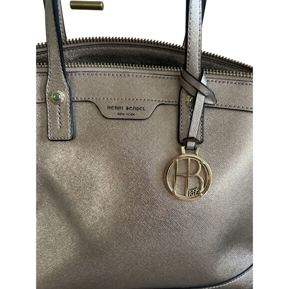 HENRI BENDEL Rose Gold Saffiano Leather Large Satchel Crossbody Bag - Picture 13 of 13